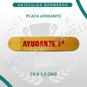 Placa Ayudante 1°, 2° y 3° Metálica