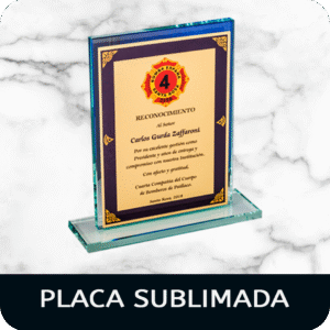Cristal con placa sublimada