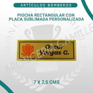 Piocha Rectangular con Placa Sublimada Personalizada