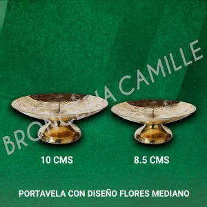Portavela con Diseño Flores Mediano