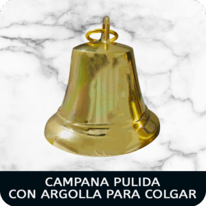 Campana pulida con argolla para colgar