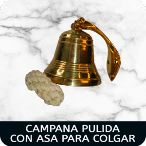 Campana pulida con asa para colgar a pared