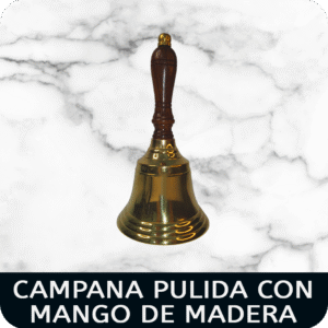 Campana pulida con mango de madera