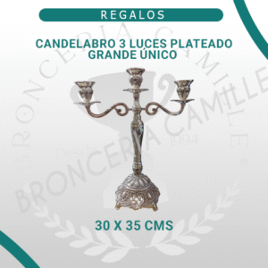 Candelabro 3 Luces Plateado Unico