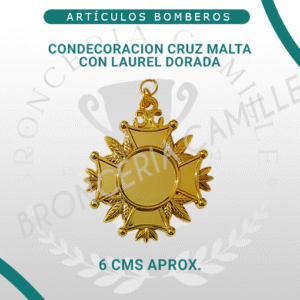 Condecoración Cruz Malta con Laurel Dorada