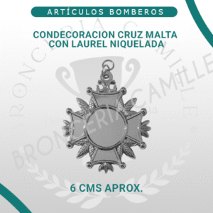 Condecoración Cruz Malta con Laurel Niquelada
