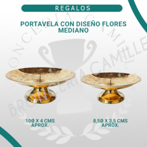 Portavela con Diseño Flores Mediano
