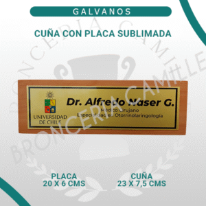 Cuña con Placa Sublimada