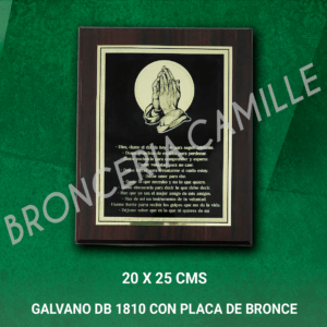 Galvano DB 1810 - Placa de bronce 20 x 25 CMS