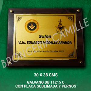 Galvano DB 11215 C Con Placa Sublimada y Pernos