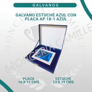 Galvano con Estuche Azul y Placa AP 18-1 Azul Plata