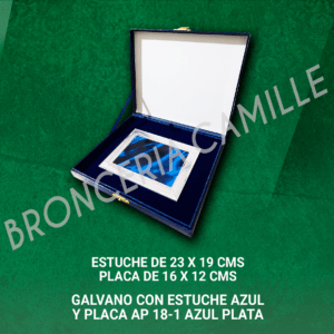 Galvano con Estuche Azul y Placa AP 18-1 Azul Plata