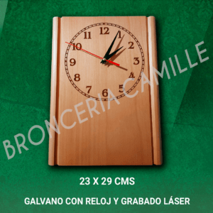 Galvano con Reloj y Grabado Láser