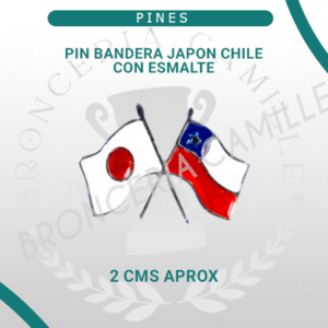 Pin Banderas Japón - Chile con Esmalte