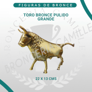 Figura Bronce Pulido Toro Grande