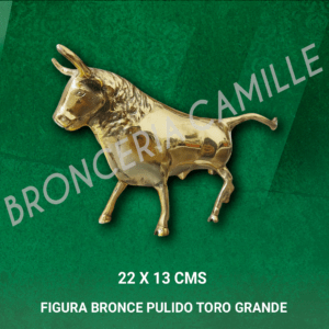 Figura Bronce Pulido Toro Grande