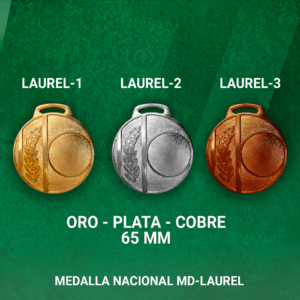 MEDALLA NACIONAL MD-LAUREL 2 LINEAS 5cms ø