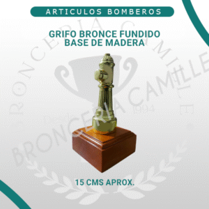 Grifo Bombero Bronce Fundido con Base de Madera