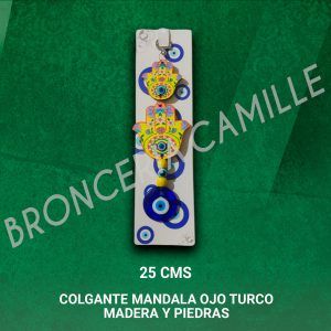 Colgante Mandala Ojo Turco Madera y Piedras