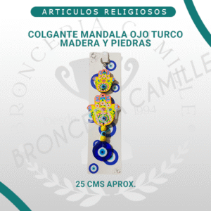 Colgante Mandala Ojo Turco Madera y Piedras