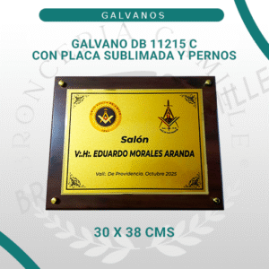 Galvano DB 11215 C Con Placa Sublimada y Pernos