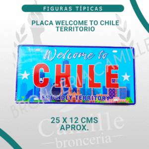 Placa Metálica Welcome To Chile Territorio