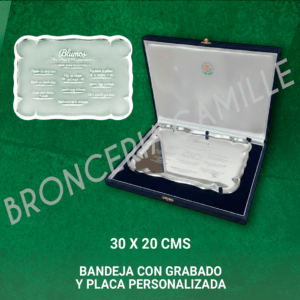 Bandeja Con Grabado y Placa Personalizada