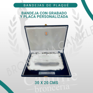 Bandeja Con Grabado y Placa Personalizada