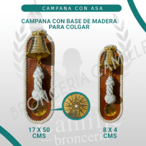 Campana Con Base de Madera Para Colgar