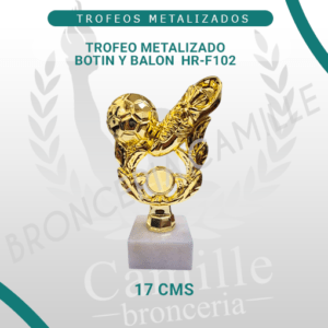 Trofeo Metalizado Botín y Balón HR-F102
