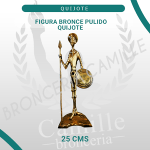 Figura Bronce Pulido Quijote 25 CMS