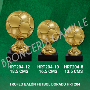 Trofeo Balón Futbol Dorado Modelo HRT204