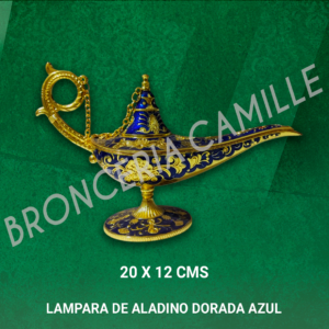 Lampara de Aladino Dorada Azul