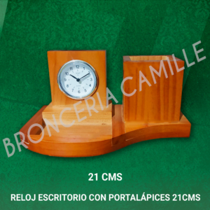 Reloj Escritorio con Portalápices 21 cms