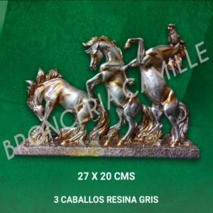 3 Caballos Base Resina Gris