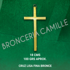 Cruz Lisa Fina bronce 18cms