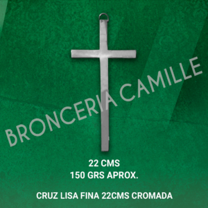 Cruz Lisa Fina Cromada 22cms