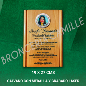 Galvano Con Medalla y Grabado Láser