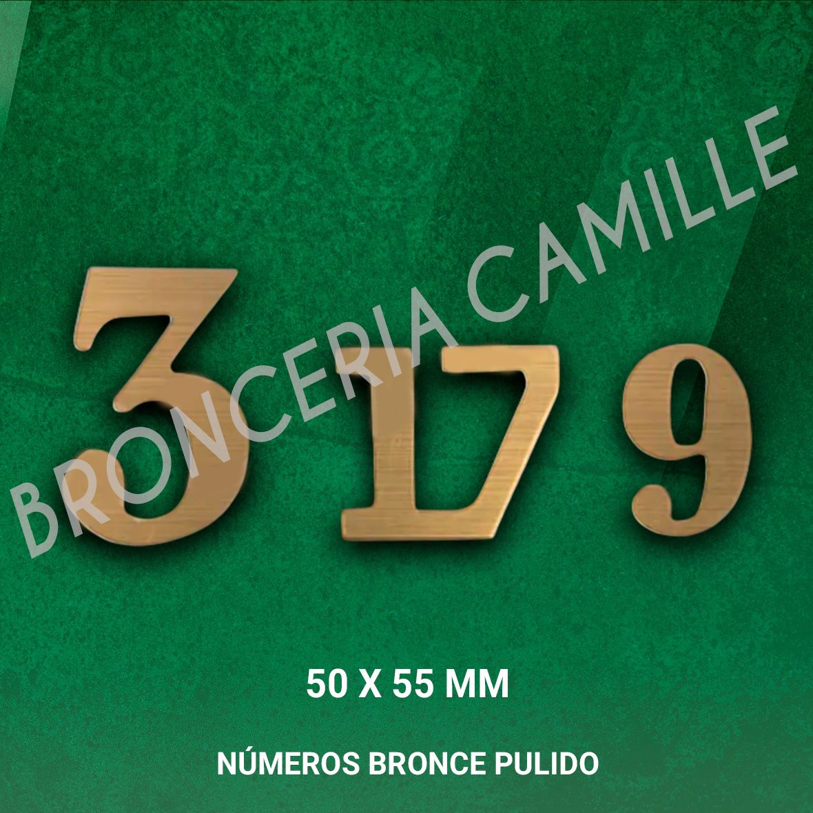 NÚMEROS BRONCE PULIDO
