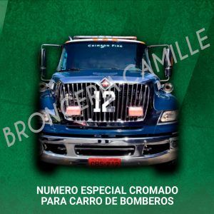 Numero especial cromado para carro de bomberos