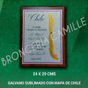 Galvano Sublimado con Mapa de Chile