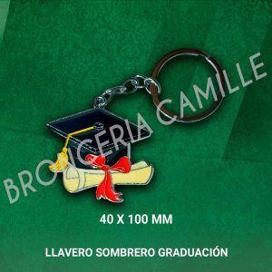 Llavero Sombrero Graduación y Diploma
