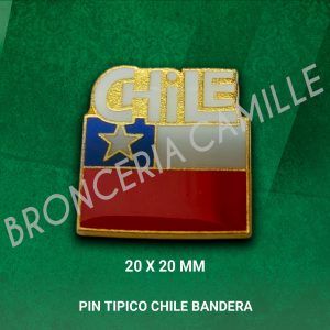 Pin Tipico Cuadrado Chile Bandera