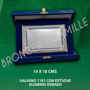 Galvano 1181 Con estuche 18 x 14 Aluminio Dorado