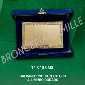 Galvano 1201 Con estuche 18 x 14 Aluminio Dorado