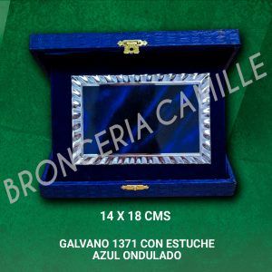 Galvano 1371 Con estuche 18 x 14 Azul Ondulado