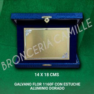 Galvano Flor 1160F Con Estuche 18 x 14 Aluminio Dorado