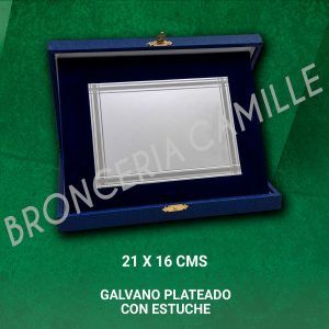 Galvano Plateado con estuche 21 x 16 cms
